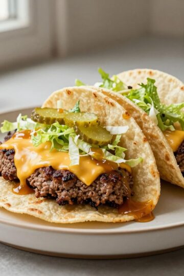 Hot Honey Smash Burger Tacos