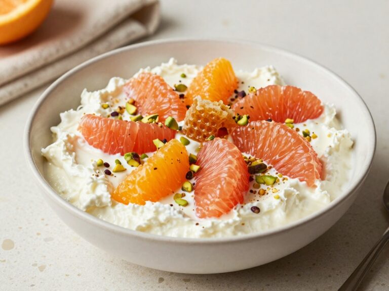 Winter Citrus Ricotta Breakfast Bowl with Honeycomb