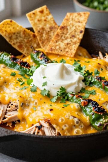 Hatch Chile Chicken Enchilada Skillet