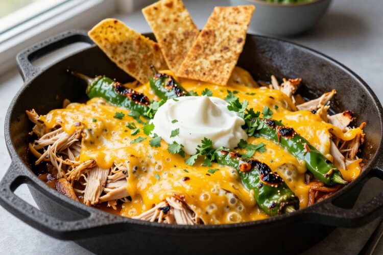 Hatch Chile Chicken Enchilada Skillet
