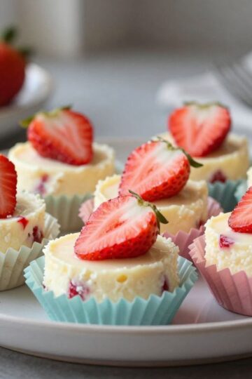 High Protein Healthy Strawberry Cheesecake Bites