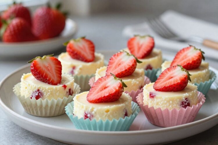 High Protein Healthy Strawberry Cheesecake Bites