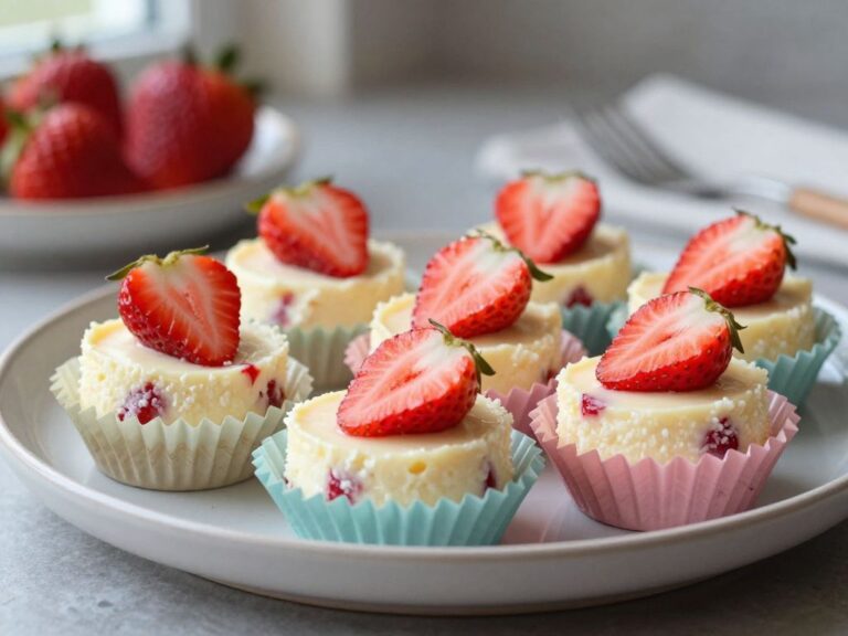High Protein Healthy Strawberry Cheesecake Bites