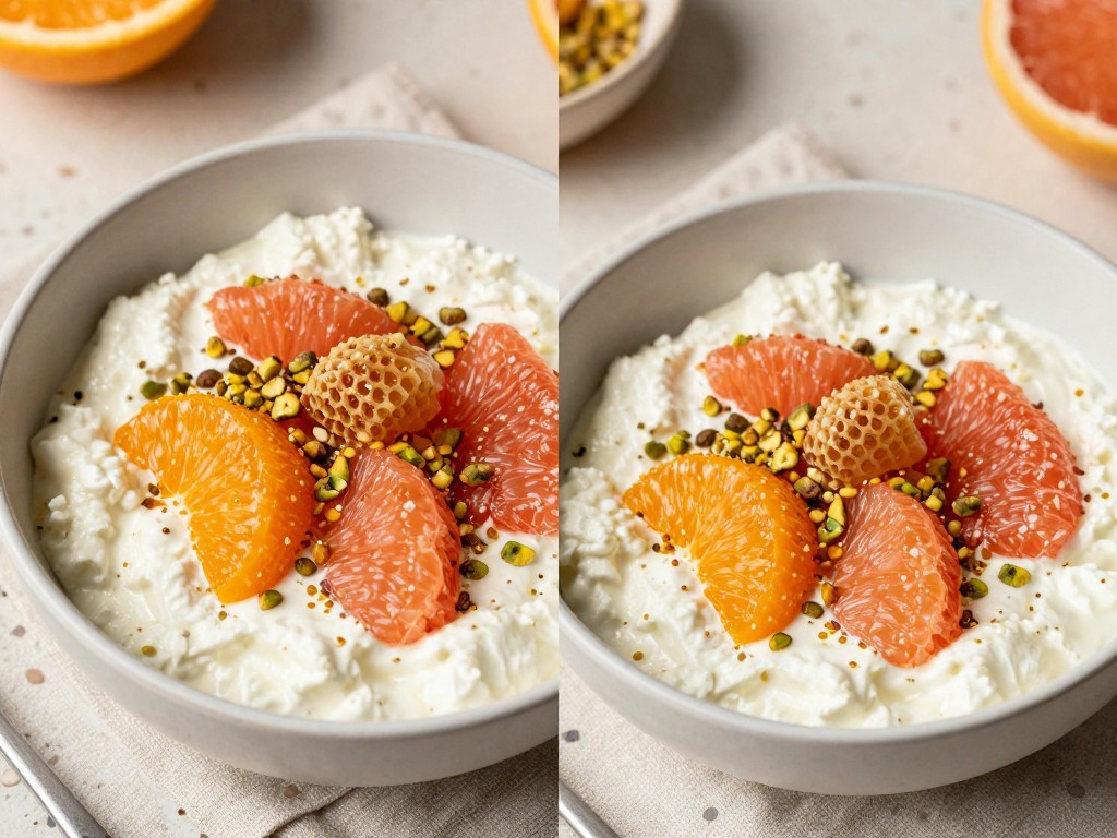 Winter Citrus Ricotta Breakfast Bowl with Honeycomb