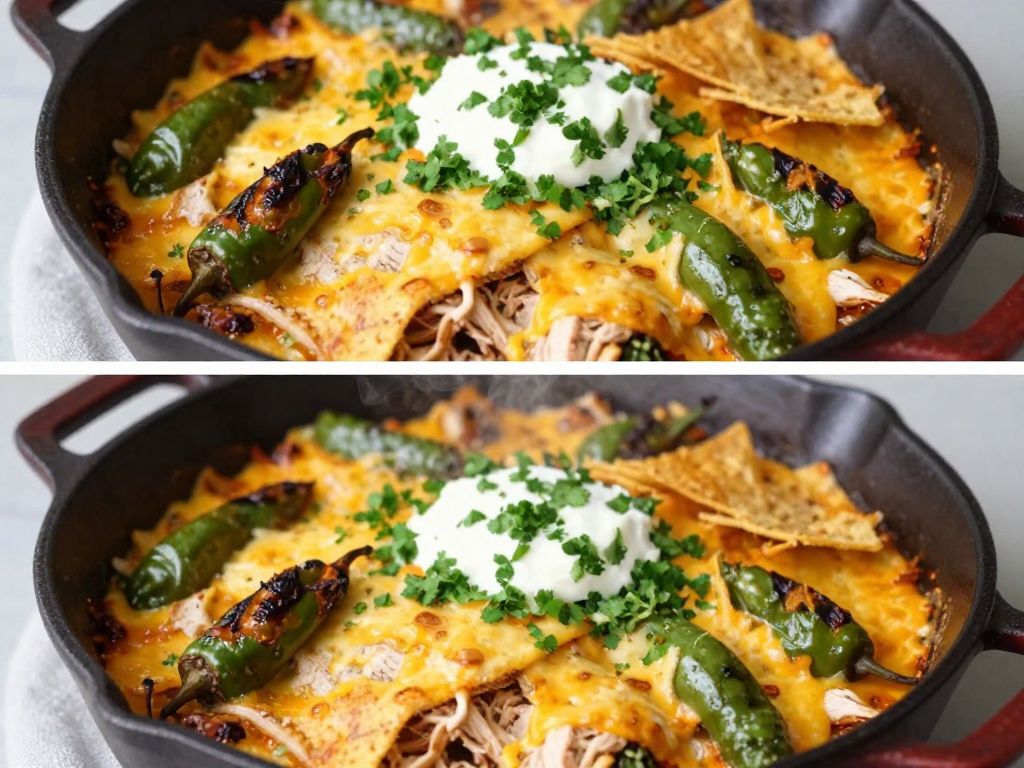 Hatch Chile Chicken Enchilada Skillet