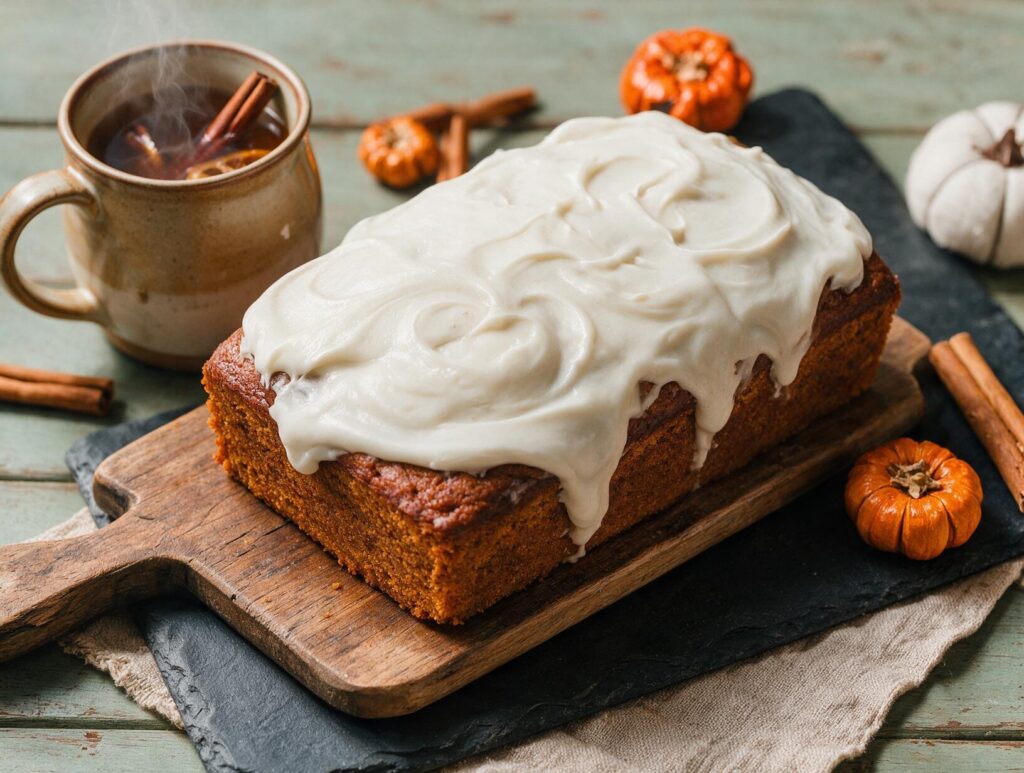 Pumpkin Bread with Cream Cheese Frosting