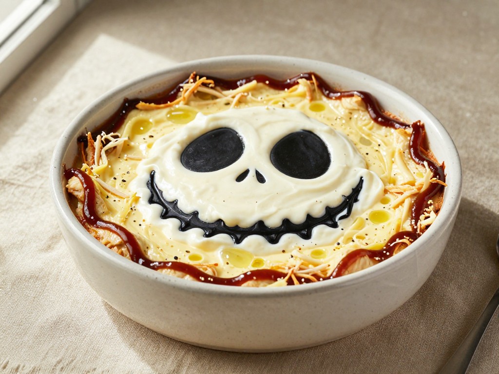 Jack Skellington chicken dip, one of these Halloween party appetizers