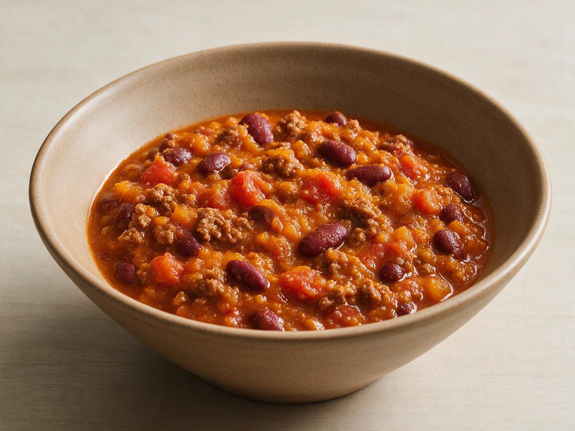 Hearty pumpkin chili with beans and tomatoes, one of the fall dinner ideas