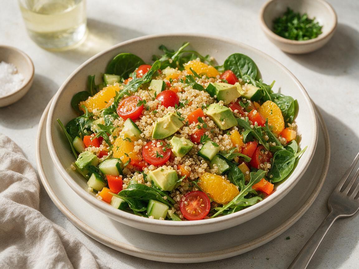 Sunshine Salad - overhead serving view