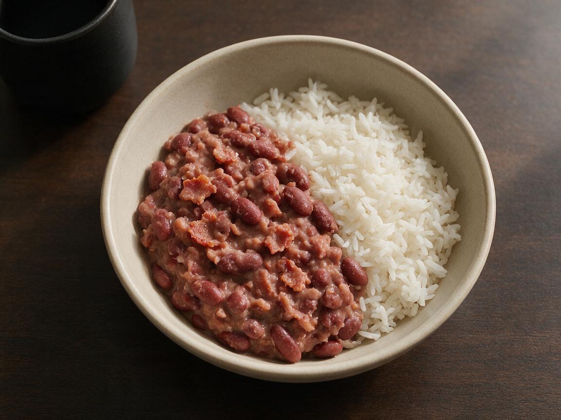Popeyes Red Beans and Rice Recipe - overhead serving view